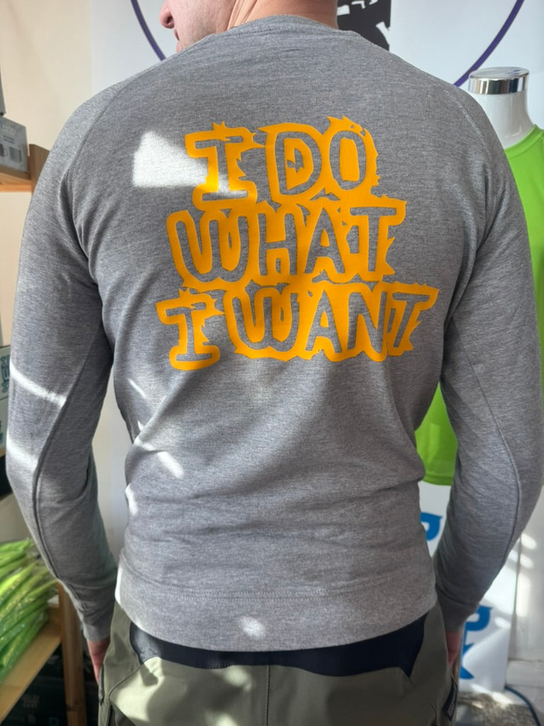 FELPA GARZATA CON LOGO "I DO WHAT I WANT" ARANCIONE