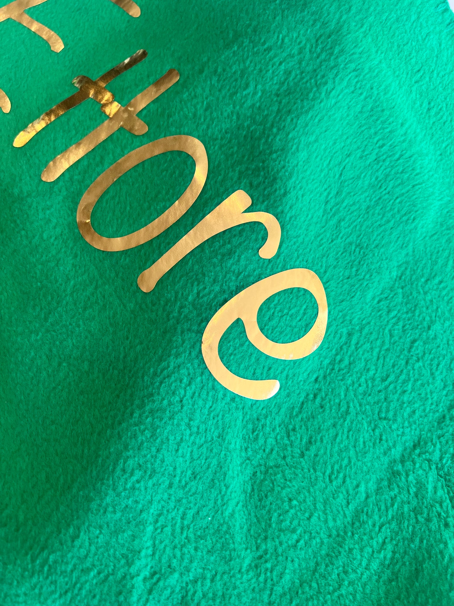 COPERTA IN PILE CON SCRITTA IN ORO PERSONALIZZABILE- DI CHE COLORE LA VUOI?