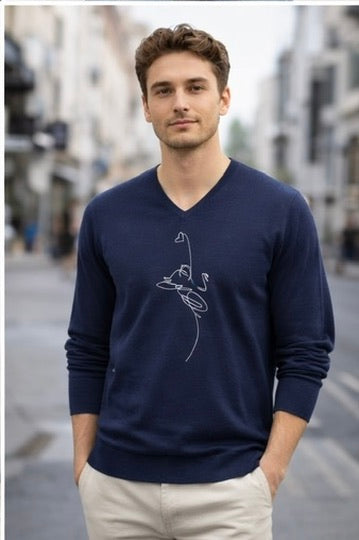 Maglioncino BLU- Ettore cuoricino