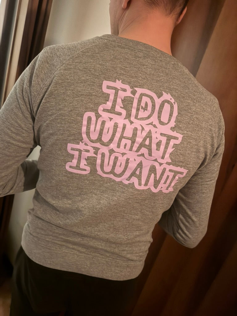 FELPA GARZATA CON LOGO "I DO WHAT I WANT" LILLA