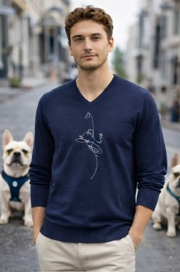 Maglioncino BLU- Ettore cuoricino