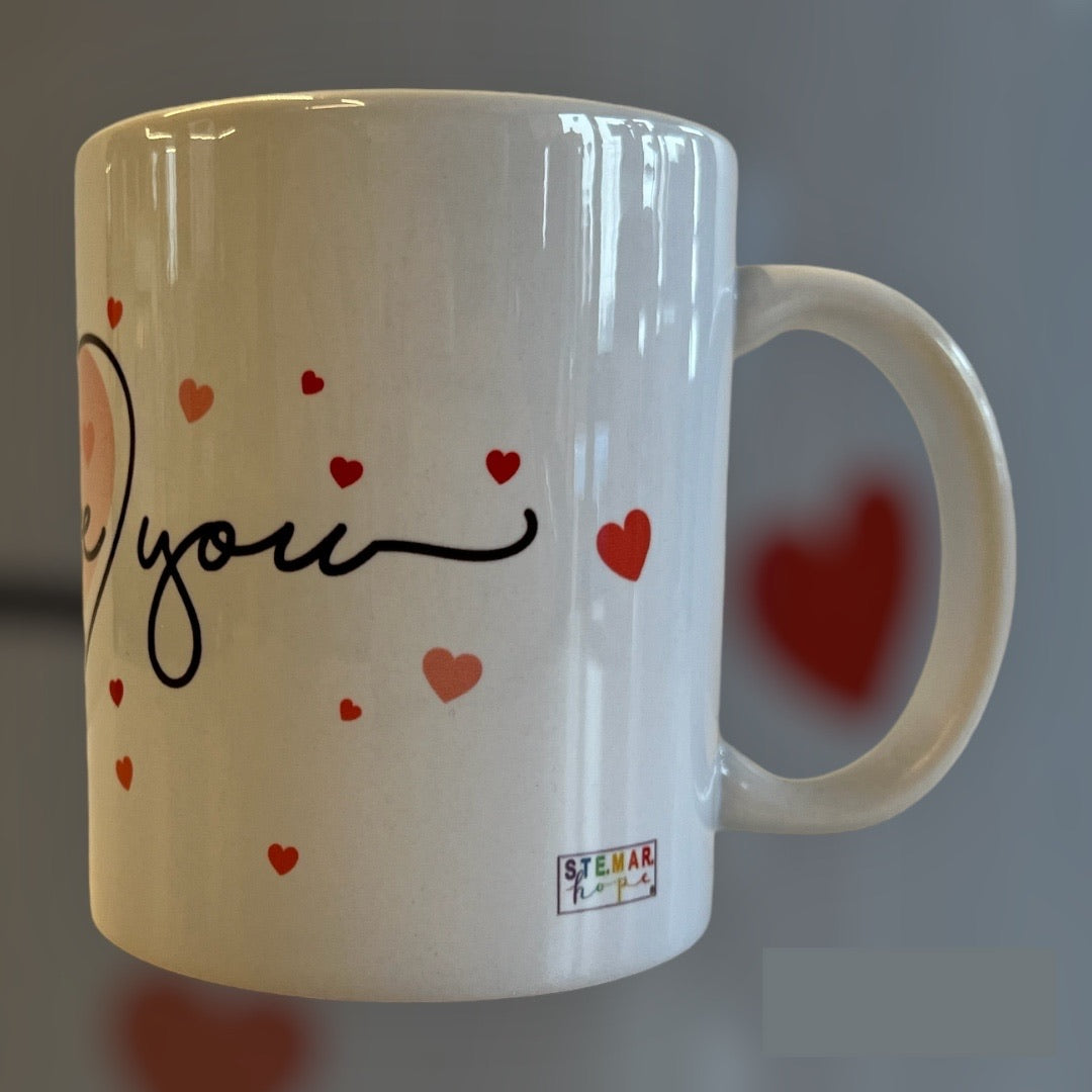 Tazza in ceramica con stampa "i love you"
