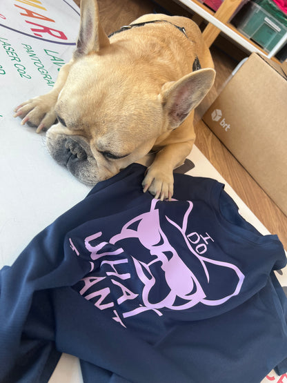 T-shirt tecnica BLU da donna, stampa "ETTORE -I DO WHAT I WANT"