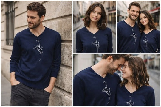 Maglioncino BLU- Ettore cuoricino