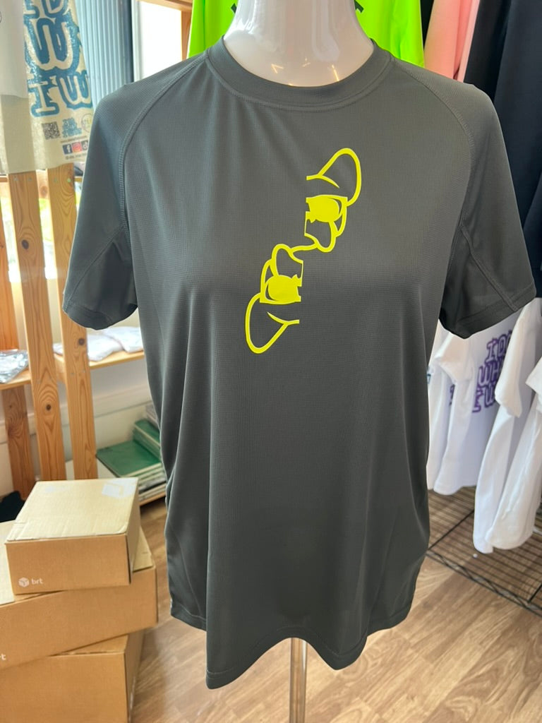 T-shirt tecnica grigio piombo- Ettore verticale