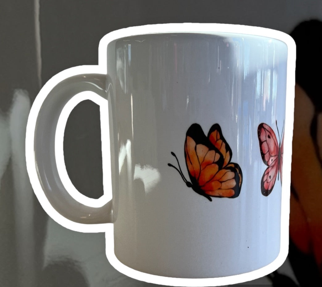 Tazza in ceramica con stampa Farfalle
