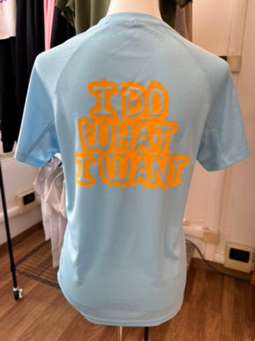 T-shirt TECNICA AZZURRA stampa "I DO WHAT I WANT"