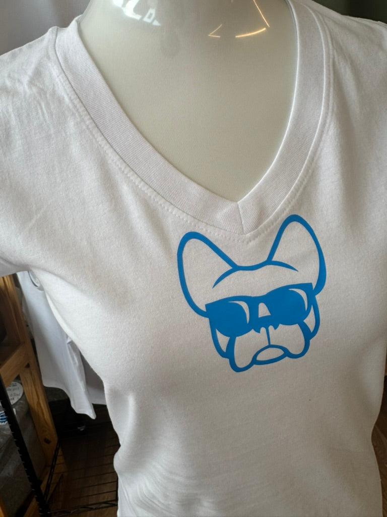 T-shirt BIANCA, scollo a V, "ETTORE I DO WHAT I WANT"