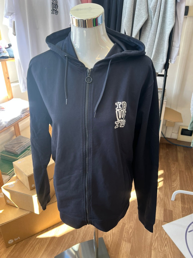 Felpa garzata nera con Zip - I do what I want