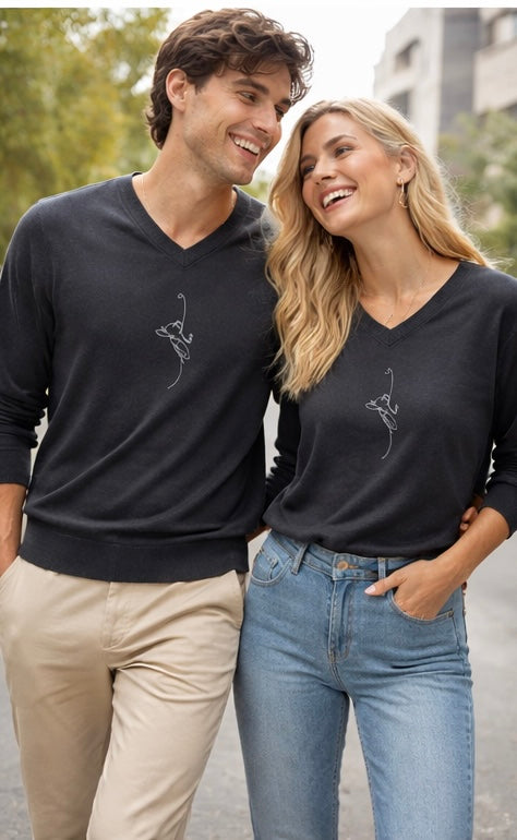 Maglioncino nero- Ettore cuoricino