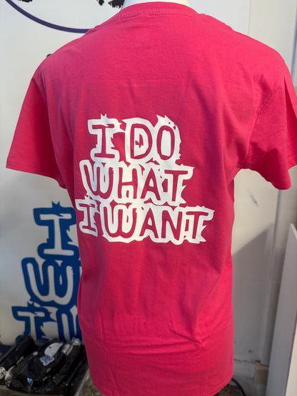 T-shirt rosa in 100 % cotone, "I DO WHAT I WANT"