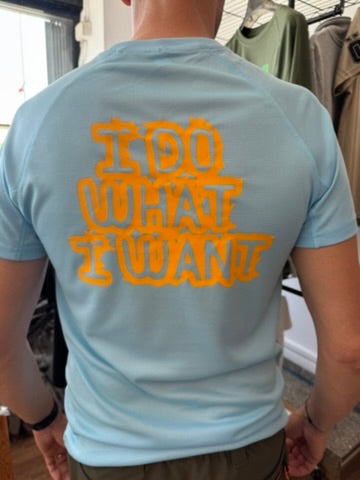 T-shirt TECNICA AZZURRA stampa "I DO WHAT I WANT"