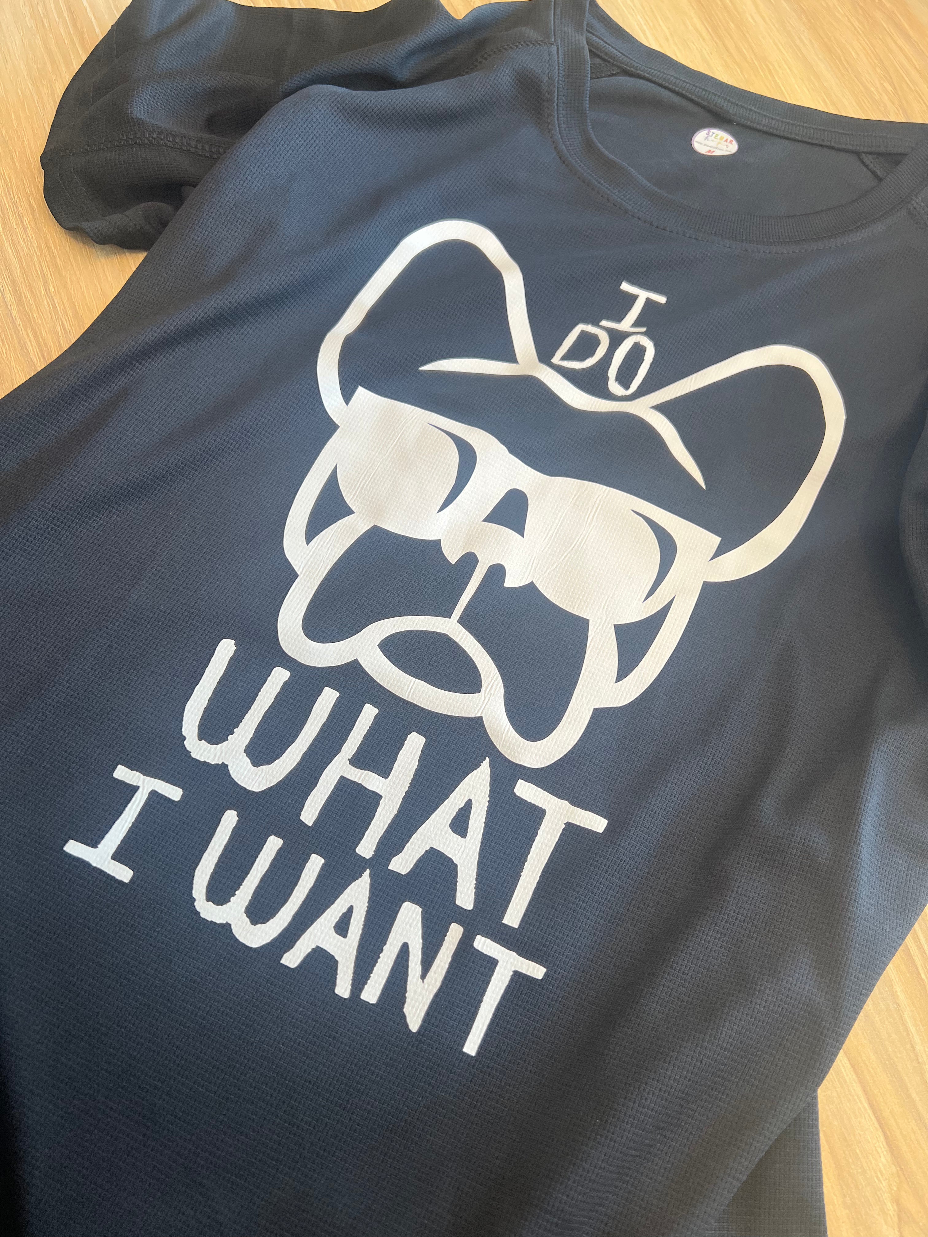 T-shirt tecnica NERA da donna, stampa "ETTORE -I DO WHAT I WANT"