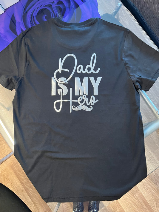 T-shirt GODEN Nera in 100 % cotone — DAD IS MY HERO