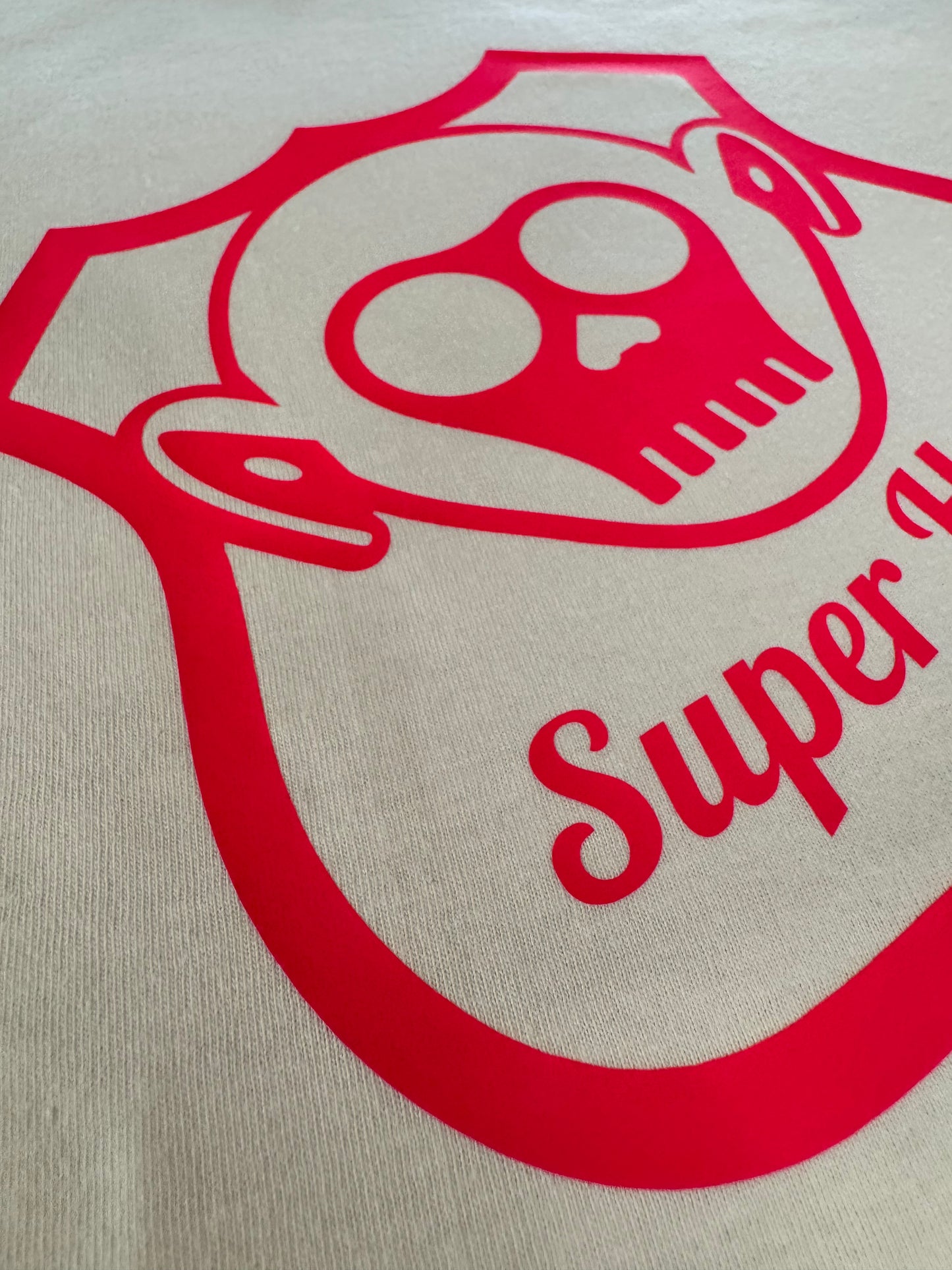 T-shirt BIANCA in cotone stampa "SUPER HOMER" ROSA FLUO