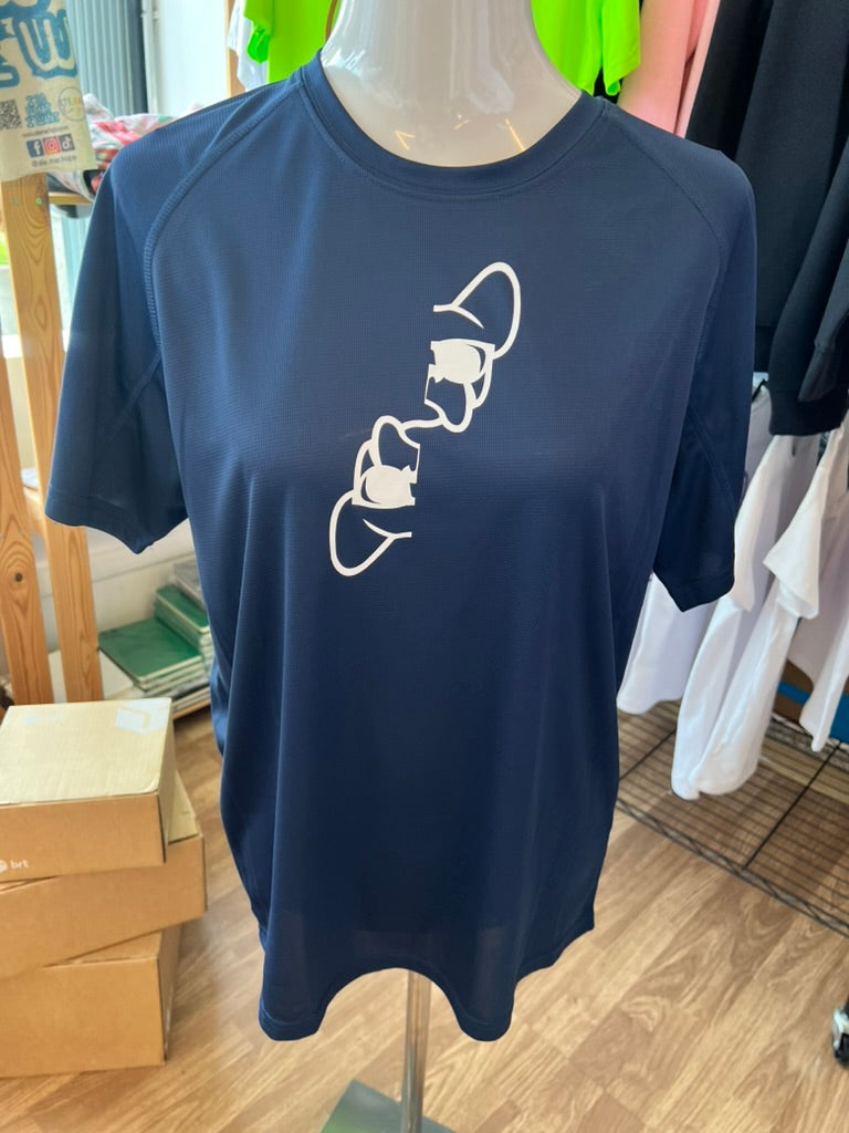 T-shirt tecnica blu - Ettore verticale