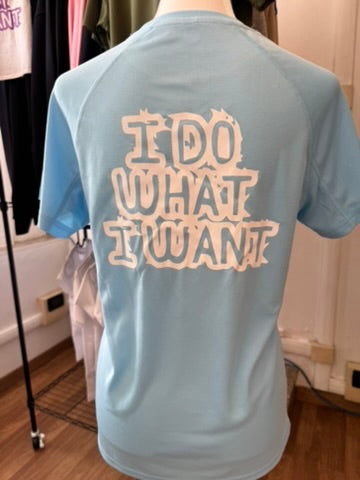T-shirt TECNICA AZZURRA stampa "I DO WHAT I WANT"