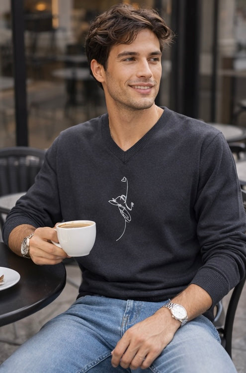 Maglioncino nero- Ettore cuoricino