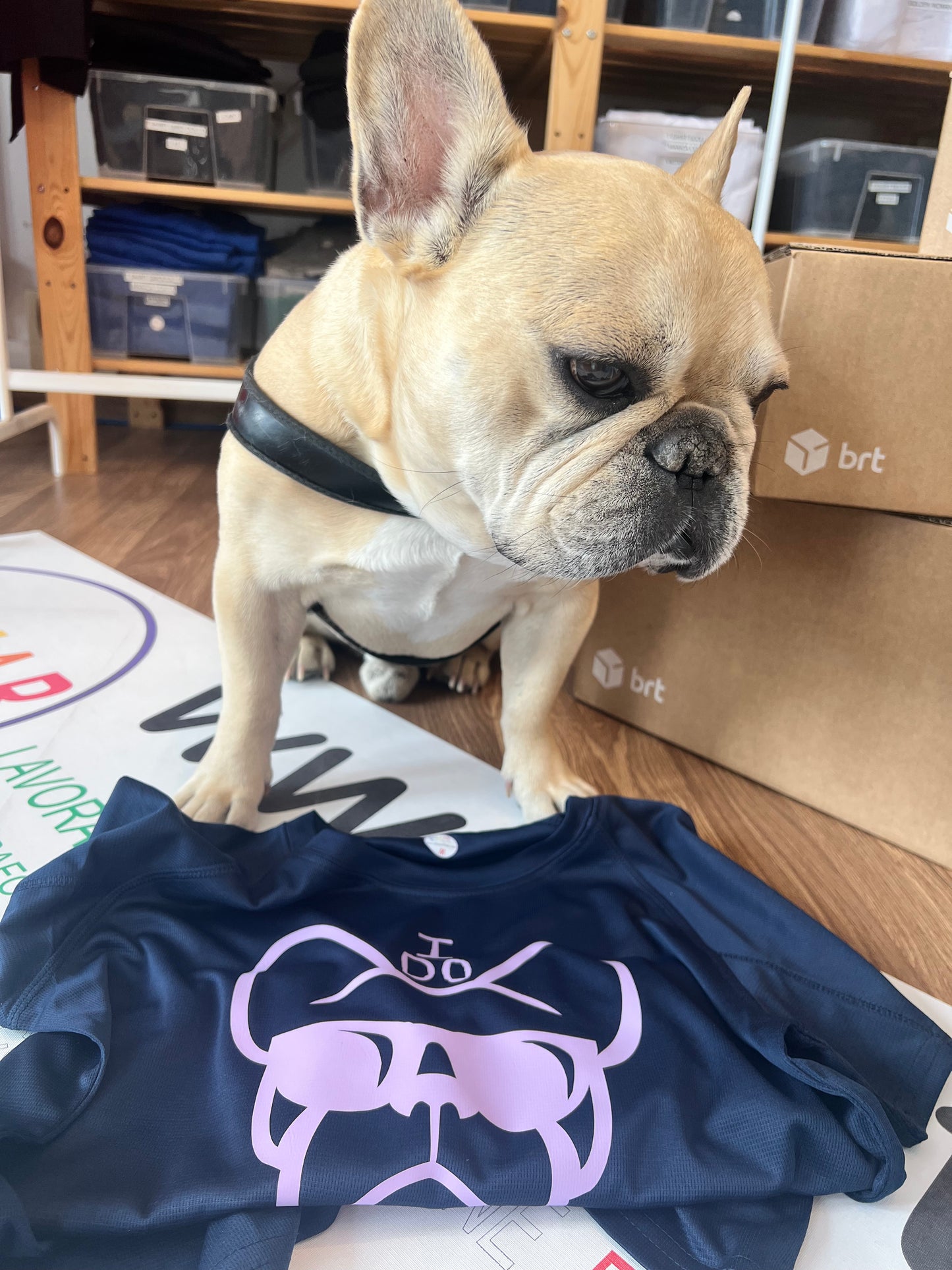 T-shirt tecnica BLU da donna, stampa "ETTORE -I DO WHAT I WANT"