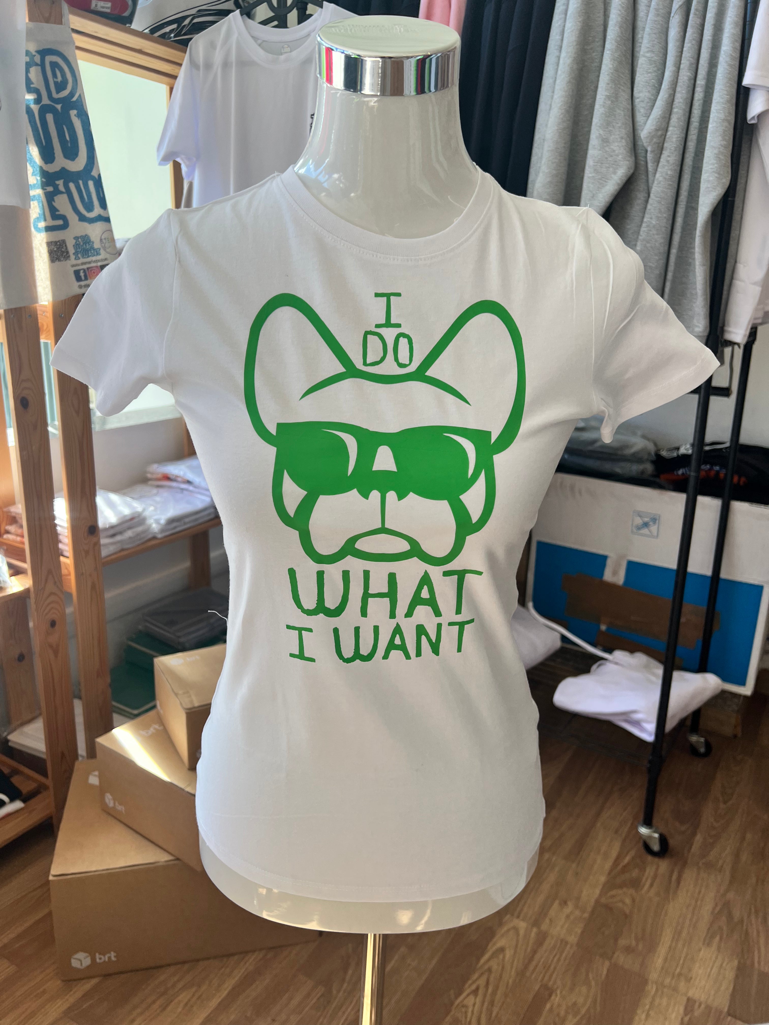 T-shirt BIANCA, da donna in cotone, "ETTORE I DO WHAT I WANT"