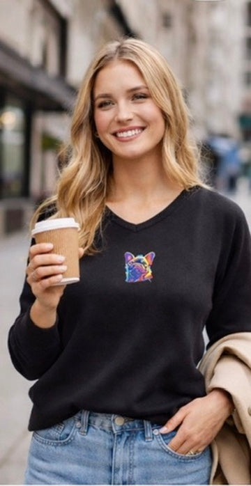 Maglioncino NERO- Ettore colorful