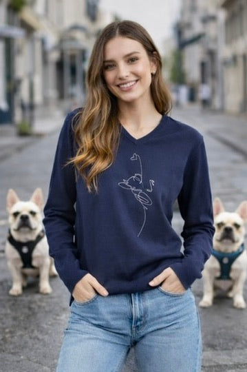 Maglioncino BLU- Ettore cuoricino