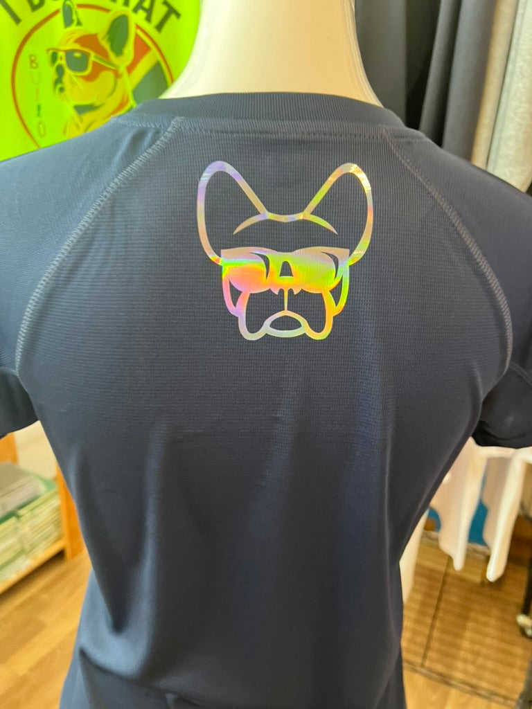 T-shirt tecnica BLU da donna, stampa "ETTORE -I DO WHAT I WANT"
