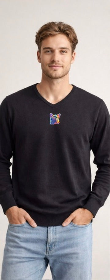 Maglioncino NERO- Ettore colorful