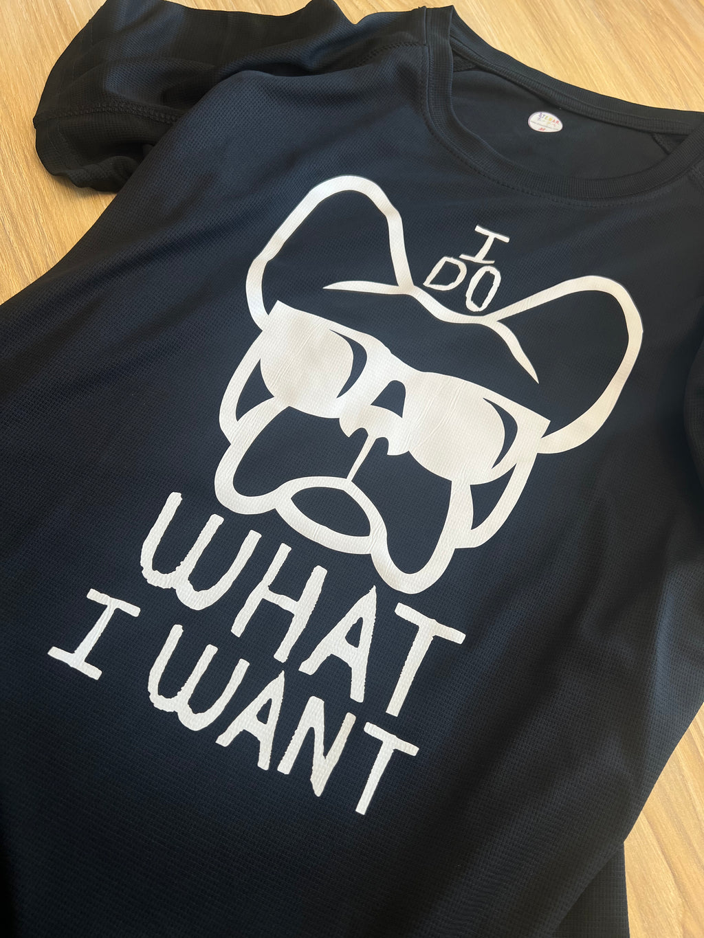 T-shirt tecnica NERA da donna, stampa "ETTORE -I DO WHAT I WANT"