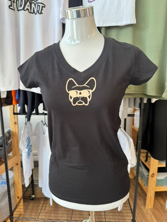 T-shirt NERA, scollo a V, "ETTORE I DO WHAT I WANT"