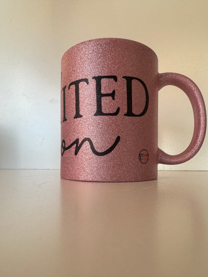 Tazza in ceramica GLITTERATA IN 3 COLORI STAMPATA