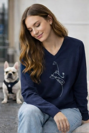 Maglioncino BLU- Ettore cuoricino