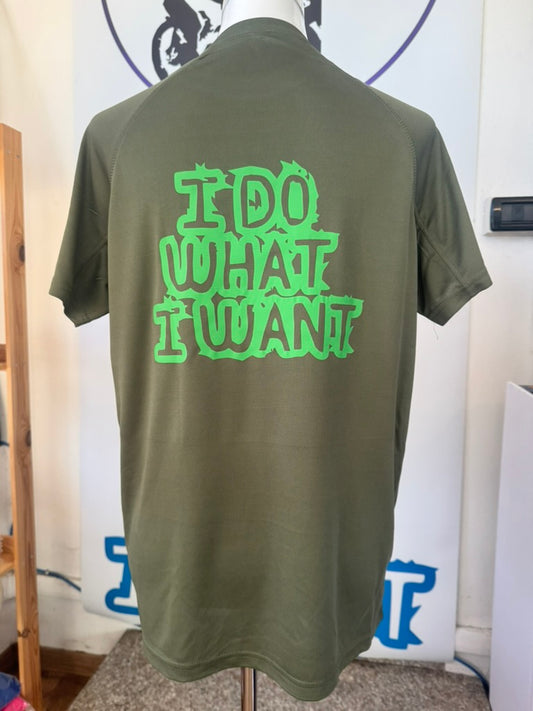 T-shirt TECNICA VERDE SCURO stampa "I DO WHAT I WANT"