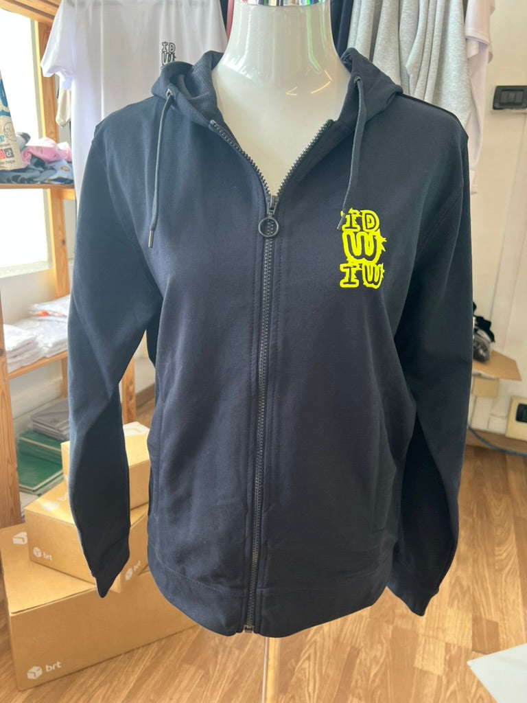 Felpa garzata nera con Zip - I do what I want