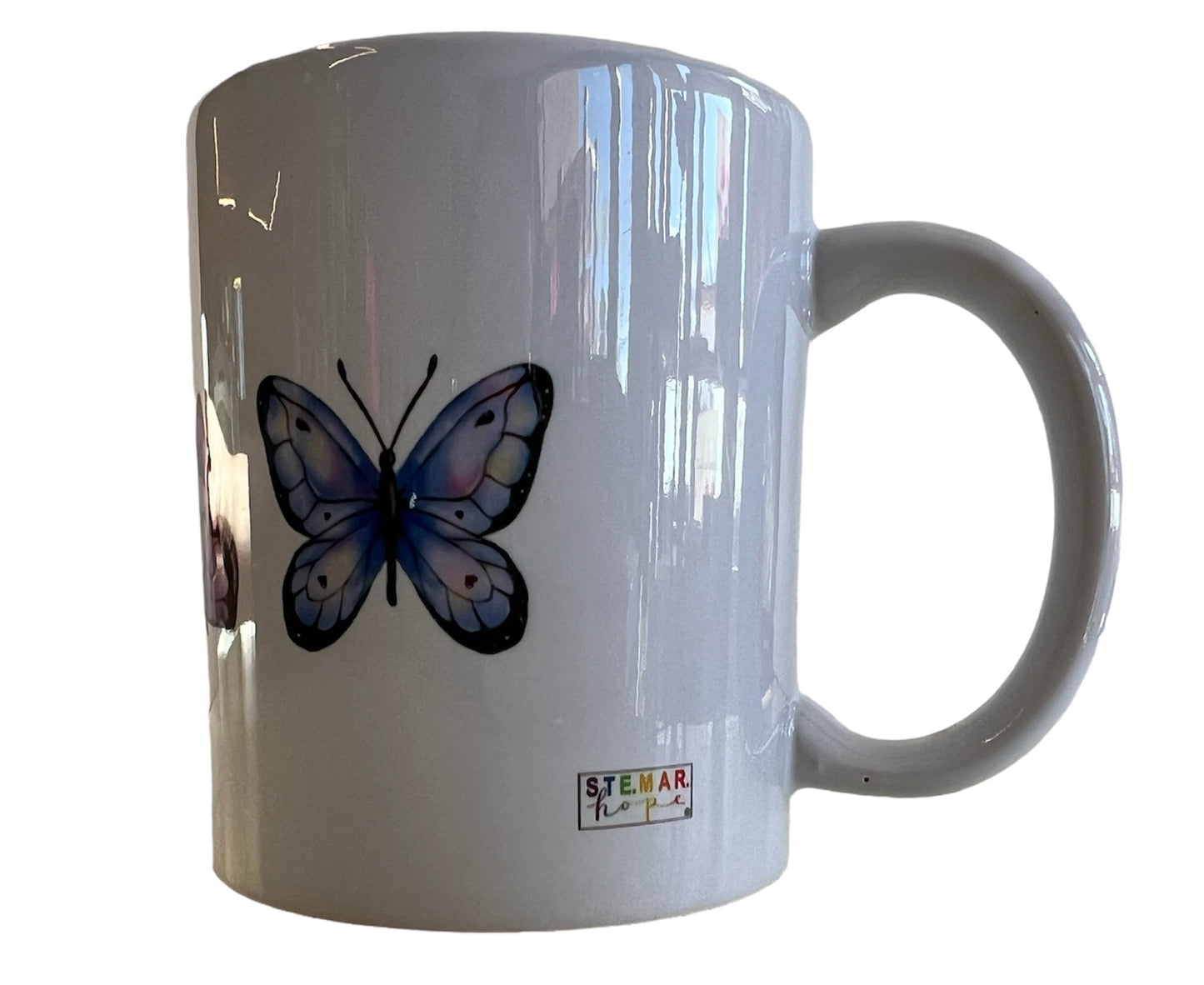 Tazza in ceramica con stampa Farfalle