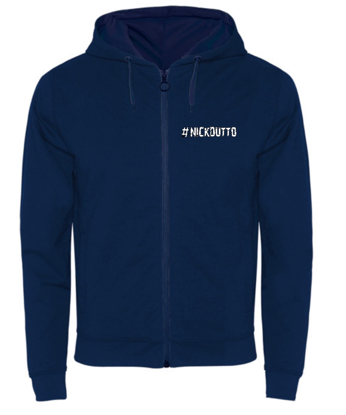 Felpa garzata blu con Zip - NICKDUTTO