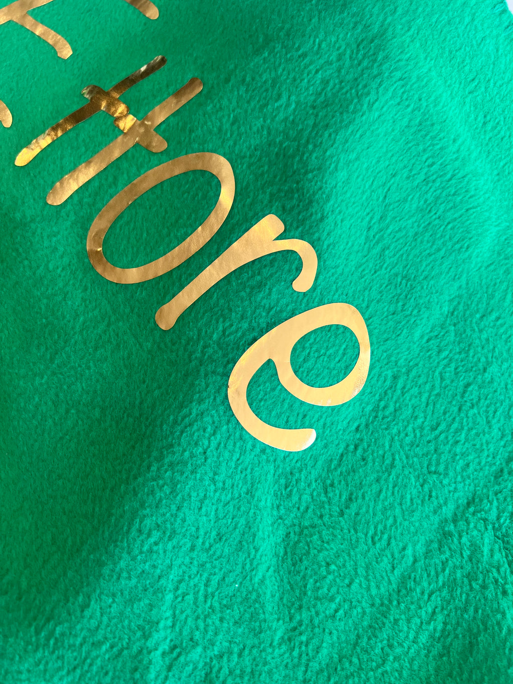 COPERTA IN PILE CON SCRITTA IN ORO PERSONALIZZABILE- DI CHE COLORE LA VUOI?