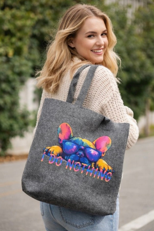 Borsa grande in 100% feltro riciclato con ETTORE I do nothing