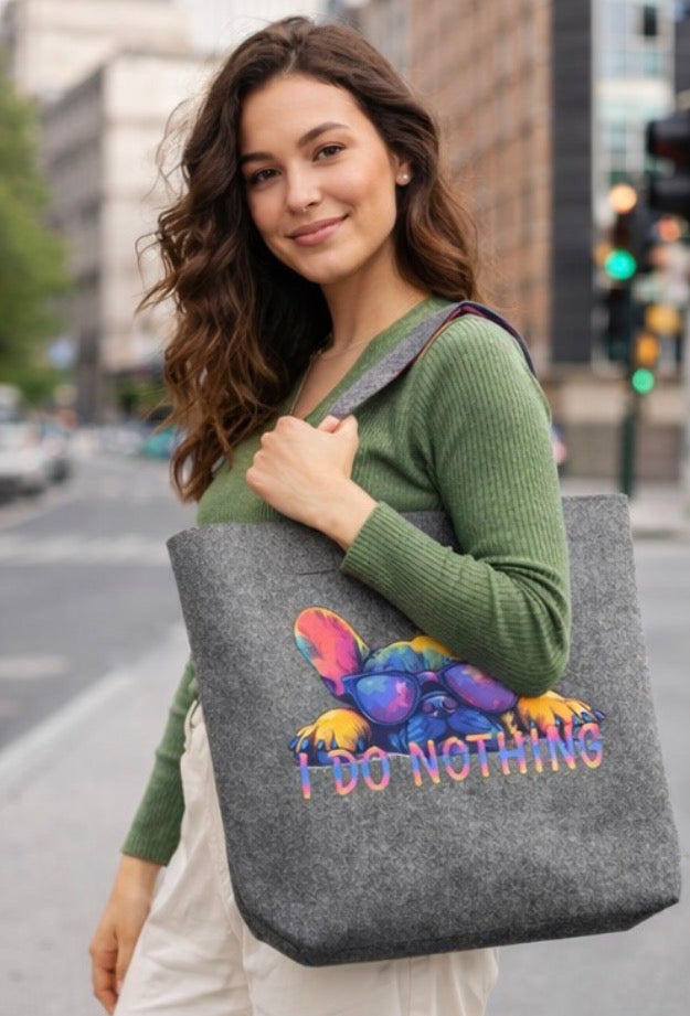 Borsa grande in 100% feltro riciclato con ETTORE I do nothing