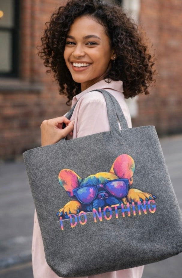 Borsa grande in 100% feltro riciclato con ETTORE I do nothing