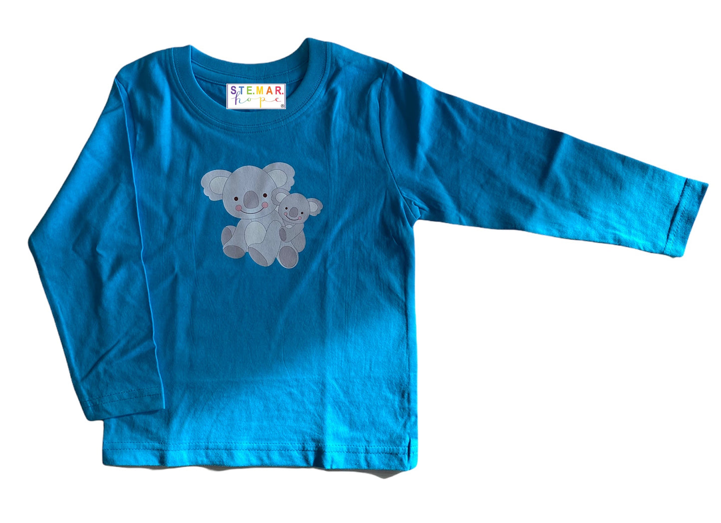 T-shirt manica lunga baby L/S in 100 % cotone con stampa KOALA -- SCEGLI IL TUO COLORE