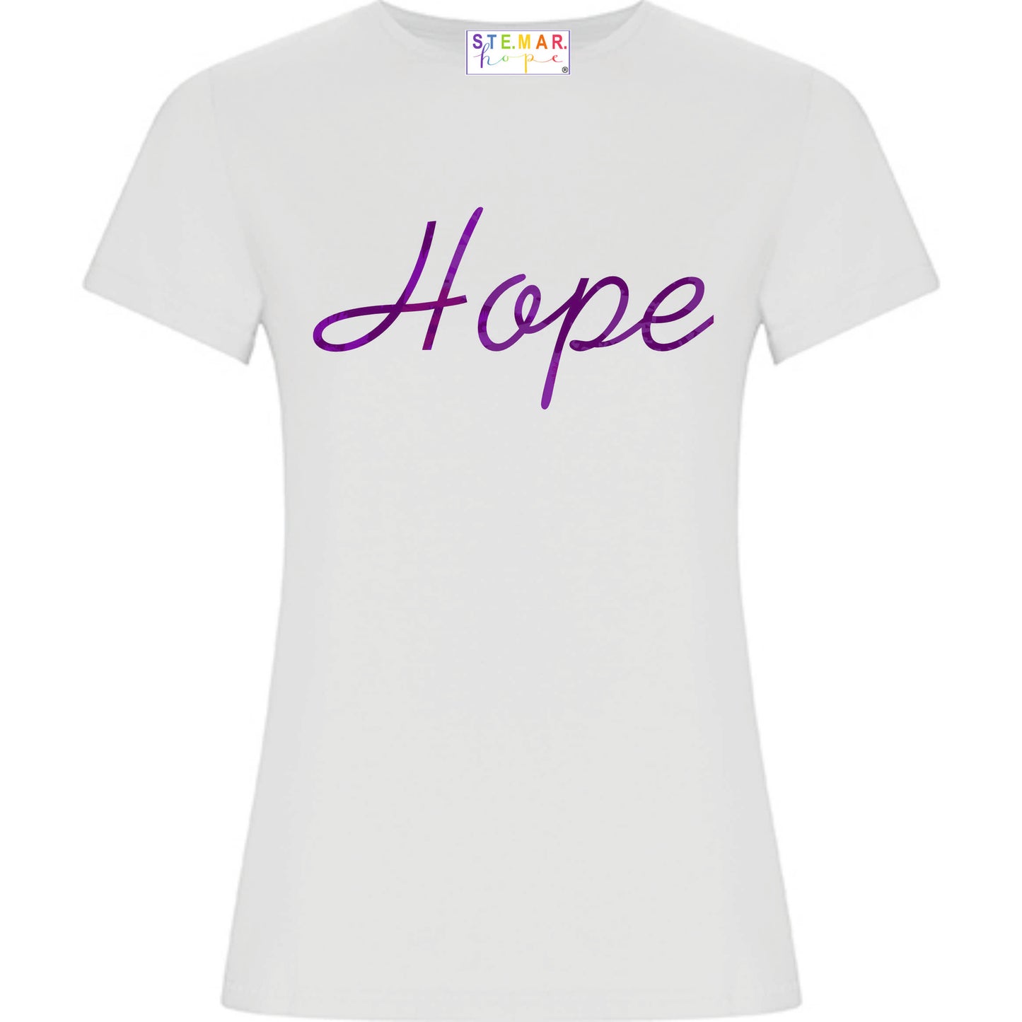 T-shirt baby Golden in cotone stampa "hope" viola sfumato
