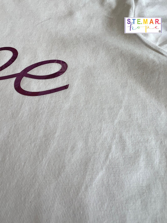 T-shirt Golden in cotone stampa “hope” viola sfumato